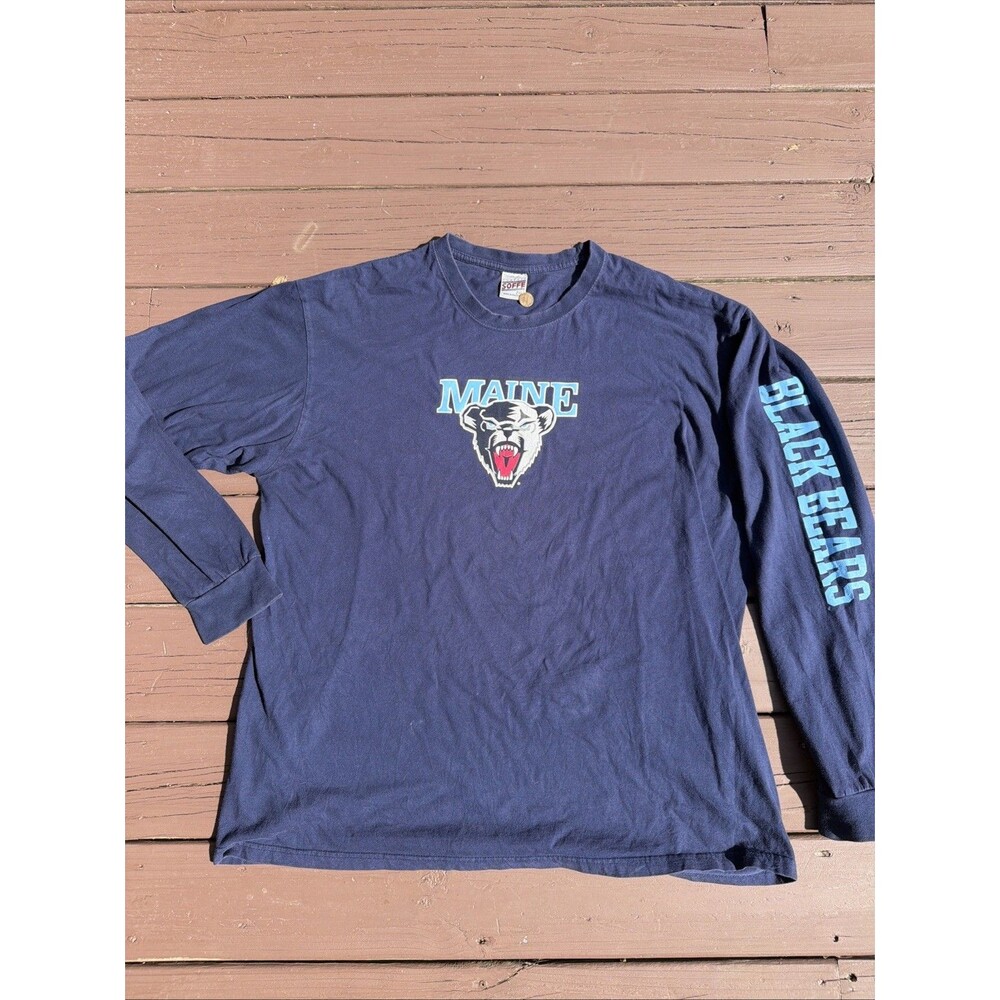 Vintage Classic Soffe University Of Maine Black Bears Blue Long Sleeve 2XL